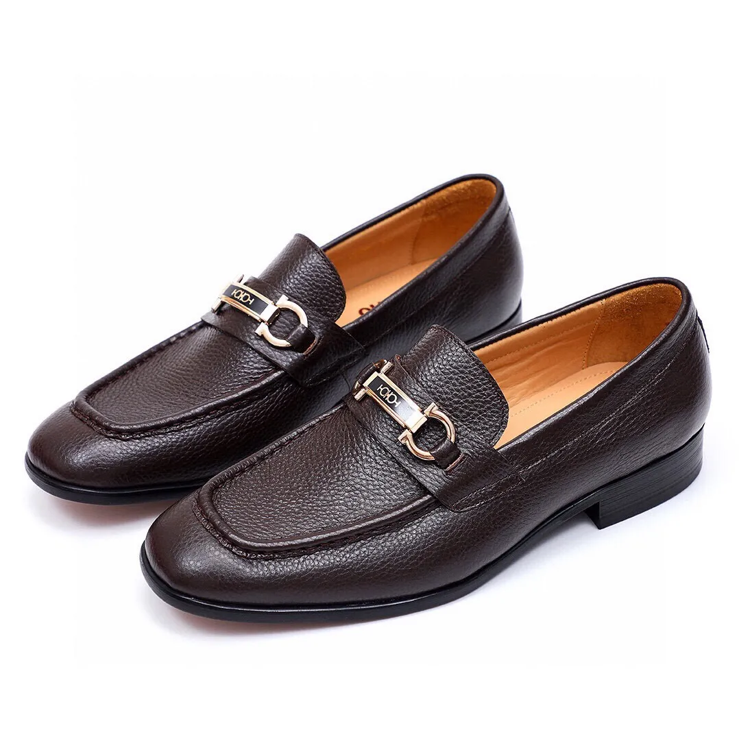 Men's Men's Shoes 💰540 💐[Ferragamo/Ferragamo] New 🐲Ferragamo* Ferragamo classic formal leather shoes! It uses imported first-layer pebbled cowhide leather upper + luxurious hardware buckle, and the inner first-layer comfortable cowhide leather lining! Original wear-resistant rubber outsole! Code number 38-44 (45🉑️customized)